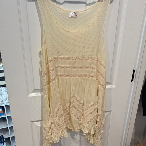 Free People Other - Free People Cream Lace Tank dress size large